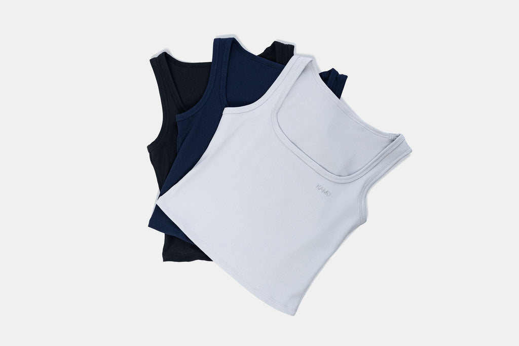 Essential Ribbed Tank Top - Charcoal Black