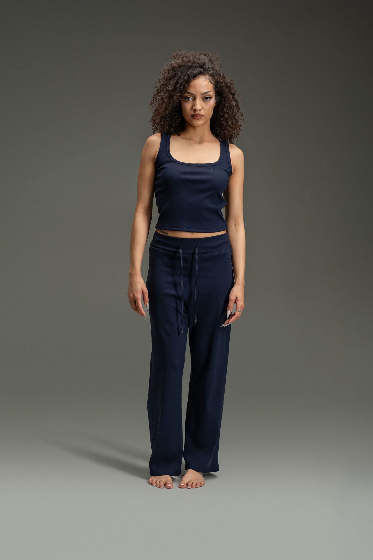 Essential Ribbed Tank Top - Navy Blue