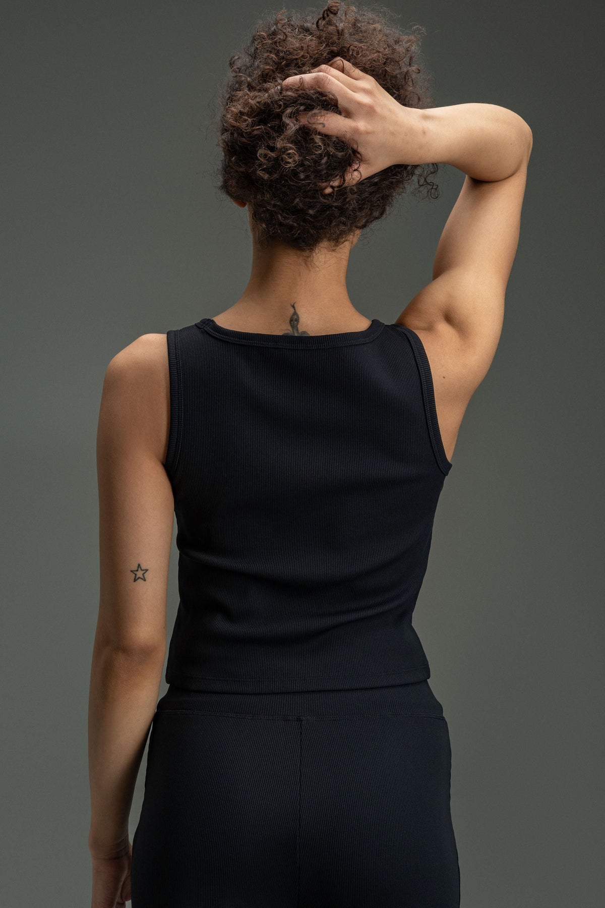 Essential Ribbed Tank Top - Charcoal Black